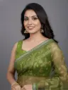 Aabha Parrot Green Saree