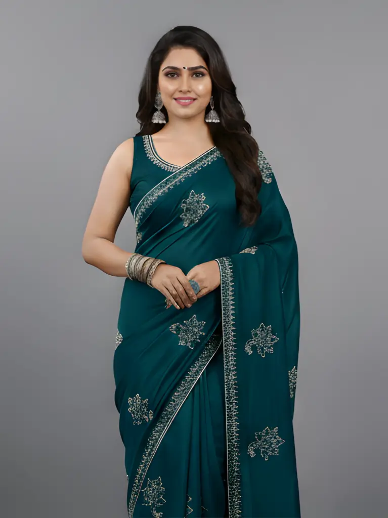 Aarambh Teal Saree