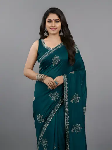 Aarambh Teal Saree