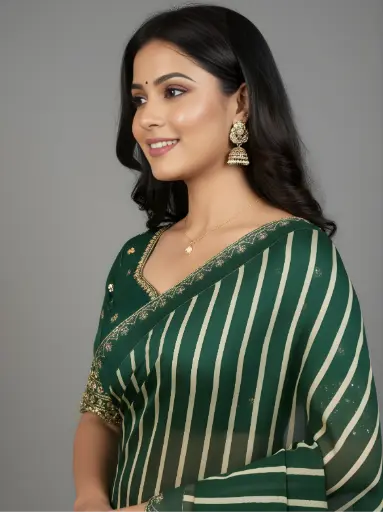 Komal Leheriya Green Saree