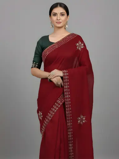 Varnika Maroon Saree
